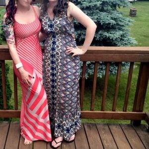 Tribal High Waist Cotton Maxi Dress Small